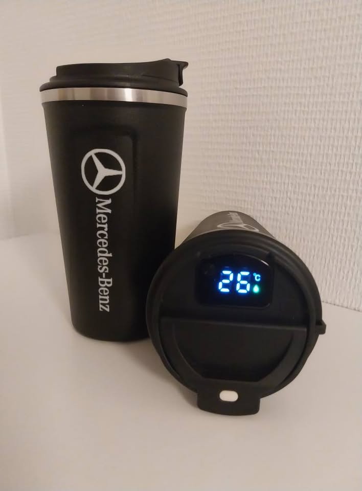 Termokrus med bil-ogo og termometer